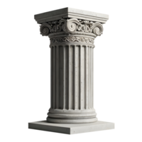 3d Ancient greek column with a decorative design on it png