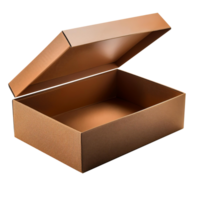 An open brown box with a lid on it png