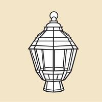 Outline Illustration of Decorative Lantern vector