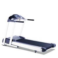 Treadmill, modern fitness equipment, sleek design, metallic gray and white, digital display, running machine, home gym, exercise technol png