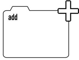 A folder with the word add on it vector