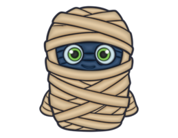 A cartoon character in a mummy wrap png