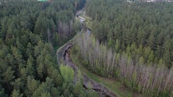 artificial mountain slalom channel in Belarus.an unusual water channel in Belarus.A winding channel for kayaking and Canoeing. video