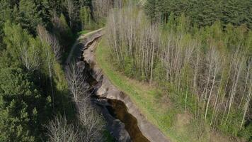 artificial mountain slalom channel in Belarus.an unusual water channel in Belarus.A winding channel for kayaking and Canoeing. video