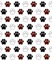 Seamless pattern with dog paw prints on light background. illustration. vector