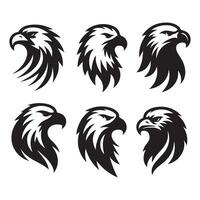 Set of Eagle Head silhouettes, Eagle set design big pack of illustration icon vector