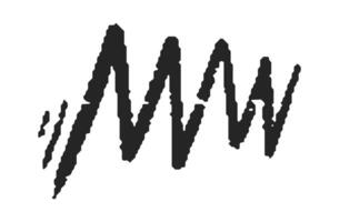 Chalk spring, crayon zigzag, hand drawn coil icon. Doodle charcoal flexible line for your design. Single black ink element vector