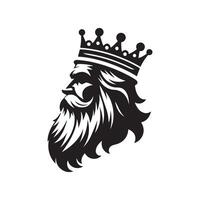 King Bearded Silhouette Vectors for Logo and Website Design