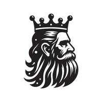 Creative King Bearded Silhouette Vectors for Your Designs