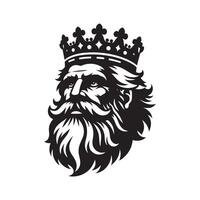 King Bearded Silhouette Vectors for Royal and Majestic Themes