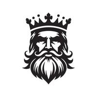 Custom King Bearded Silhouette Vectors for Artistic Projects