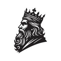 King Bearded Silhouette Vectors for Custom Logos and Icons
