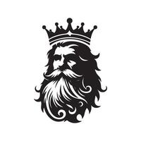 King Bearded Silhouette Vectors for Fantasy and Medieval Designs