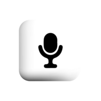 Microphone icon on white square button png