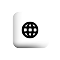 Globe icon on a white square button png