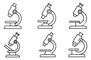 Simple Line Art Microscope Outlines vector