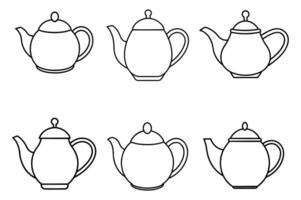 illustrations of different teapots vector
