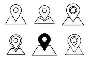 Location icons in various styles for website or app vector