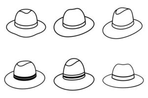 Outline Hats in Various Styles vector