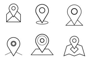 Simple location icons in various styles for website or app vector