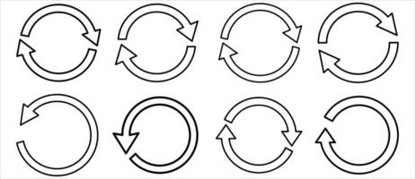 Nine Simple Circular Arrow Icons for Web Design vector