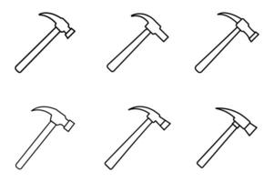 Drawings of Various Hammers vector