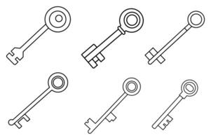Line Art Keys, Ideal for Security and Access Concepts vector