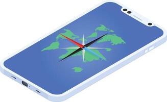 Mobile Compass Navigation App vector