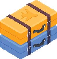 Isometric Travel Suitcase Stack vector