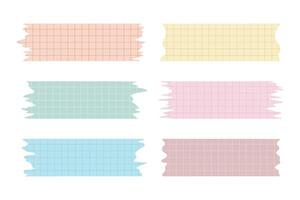 Set of colorful washi tape on a white background vector