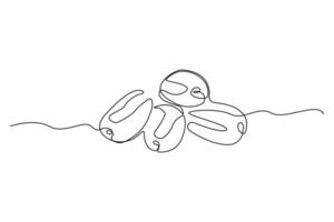 Minimalist dates fruit continuous line art drawing. vector