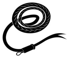 A black and white illustration of a rope with a hook vector