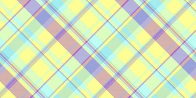 Ribbon texture plaid fabric, patterned seamless background pattern. Cell textile tartan check in yellow and light colors. vector