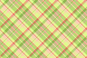 Napkin tartan check textile, asymmetric fabric background. Bedding pattern seamless texture plaid in green and yellow colors. vector