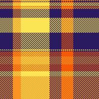 Tiny pattern fabric background, website seamless tartan. Mat check textile plaid texture in indigo and yellow colors. vector