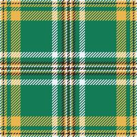 Trim texture check textile, quilt background seamless. Flow tartan pattern plaid fabric in mint and amber colors. vector