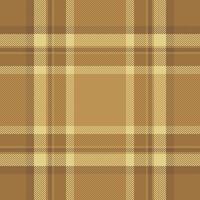 Elegant beige and brown plaid pattern. Perfect for textile design, website backgrounds, or autumnal themed projects. Seamless repeat texture offers versatility for various applications. vector