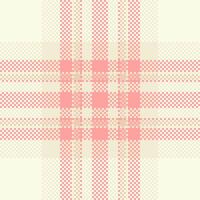 Delicate pink and cream plaid pattern. Seamless texture ideal for textile design, backgrounds, website design, and packaging. vector