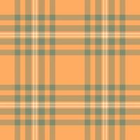 Victorian fabric pattern , adorable plaid textile texture. Retro check tartan seamless background in orange and amber colors. vector