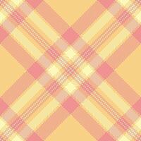 Pastel pink and yellow plaid pattern. Stylish textured design perfect for fashion, textile, or website backgrounds. Soft, subtle colors create a calming and elegant aesthetic. vector