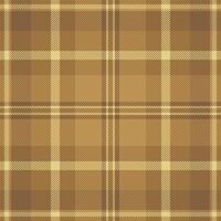 Festival plaid check fabric, bandanna texture background. Tiny textile tartan pattern seamless in orange and amber colors. vector