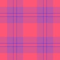 Vibrant coral and lavender plaid pattern. Perfect for textile design, fashion, websites, or branding projects needing a cheerful, trendy aesthetic. Seamless repeat for versatile use. vector