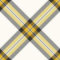 Traditional textile fabric , everyday texture plaid pattern. Short background check tartan seamless in sea shell and grey colors. vector