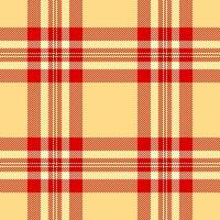Unique pattern seamless fabric, fold check plaid texture. Italian textile background tartan in amber and red colors. vector