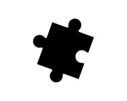 Sleek black puzzle piece icon, perfect for websites, apps, or presentations needing a connection or solution theme. Simple, modern design ideal for minimalist projects. vector