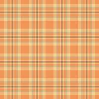 Daisy fabric pattern check, purchase seamless textile plaid. Customizable background tartan texture in orange and amber colors. vector
