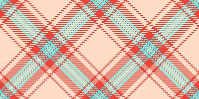 Vibrant diagonal plaid pattern in coral, peach, and turquoise. Perfect for textile design, fashion, website backgrounds, or any project needing a modern, energetic feel. vector
