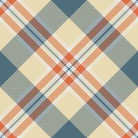 Striking geometric plaid pattern in muted orange, teal, and beige. Ideal for textile design, website backgrounds, or modern stationery. Seamless repeat offers versatile applications. vector