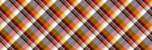 Baby check seamless, grid background plaid tartan. Elegance texture textile fabric pattern in red and amber colors. vector