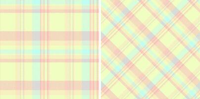 Background fabric of seamless pattern textile with a check texture tartan plaid. Set in rainbow colors. Textured wall paint. vector